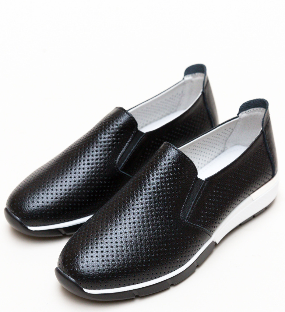 Pantofi Casual Pufine Negri - Confort Maxim - imagine 5