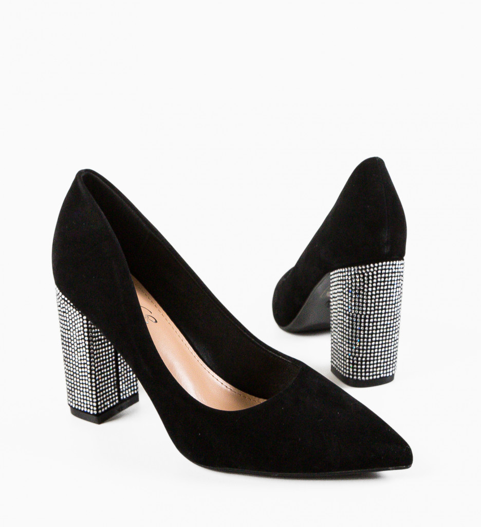 Pantofi Dama Evely Negri Eleganți cu Toc - imagine 7