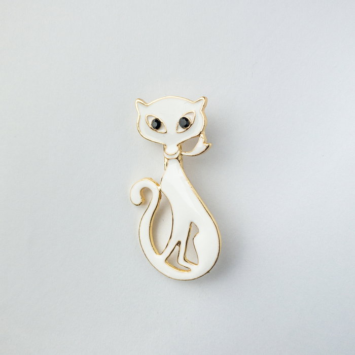 Brosa Aurie Pisica Alba | Shopika
