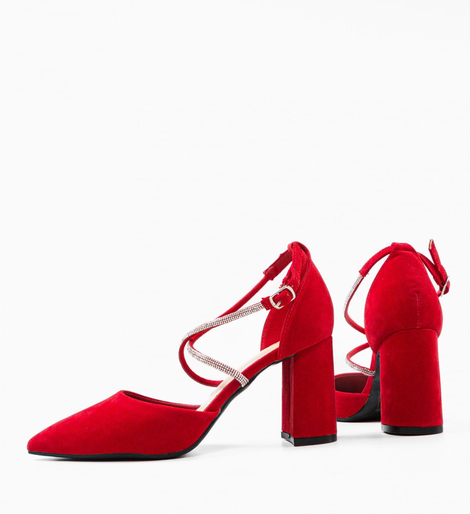 Pantofi Menelaos Rosii cu Toc Eleganți - imagine 8