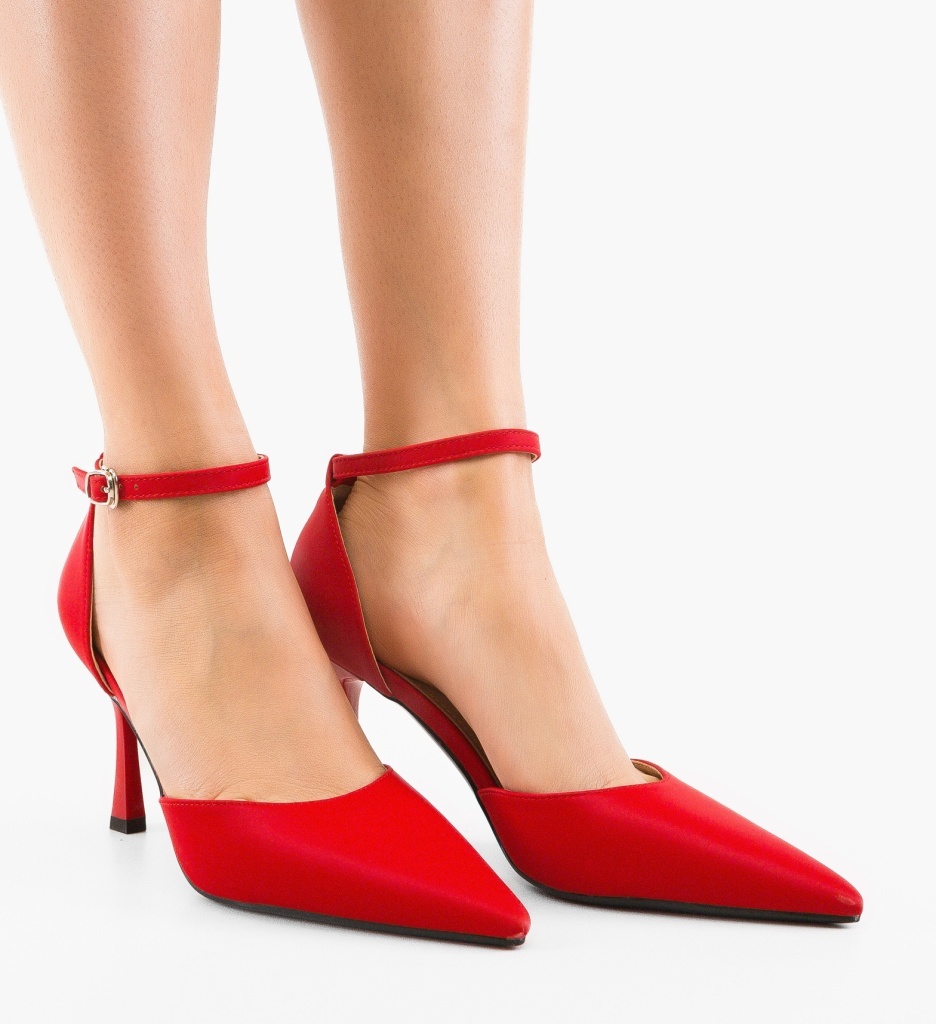 Pantofi cu Toc Zaker Roșii Eleganți - imagine 2