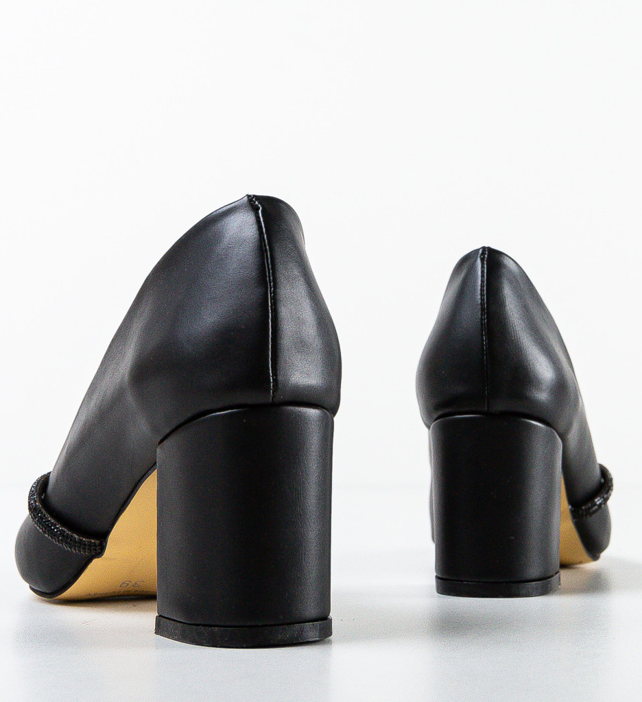 Pantofi Lewis Negre Eleganți cu Toc - imagine 5