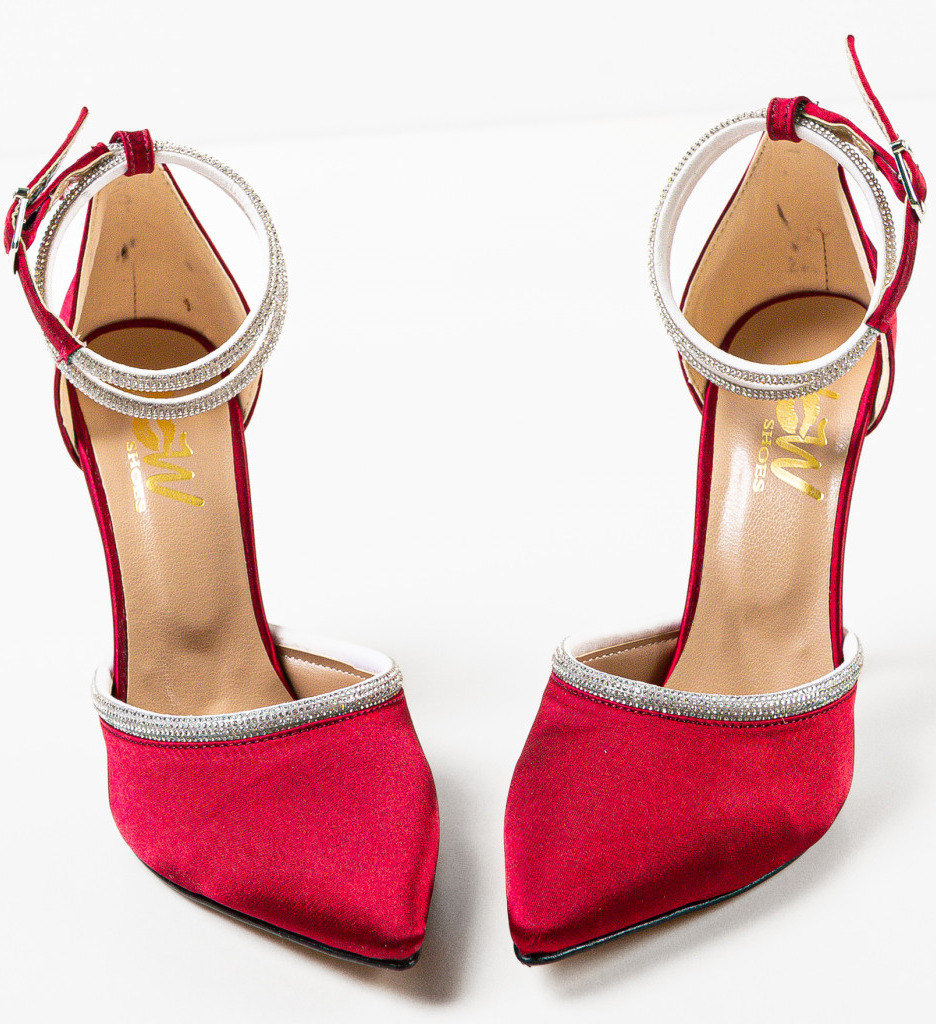 Pantofi dama Bark Grena cu toc elegant - imagine 8