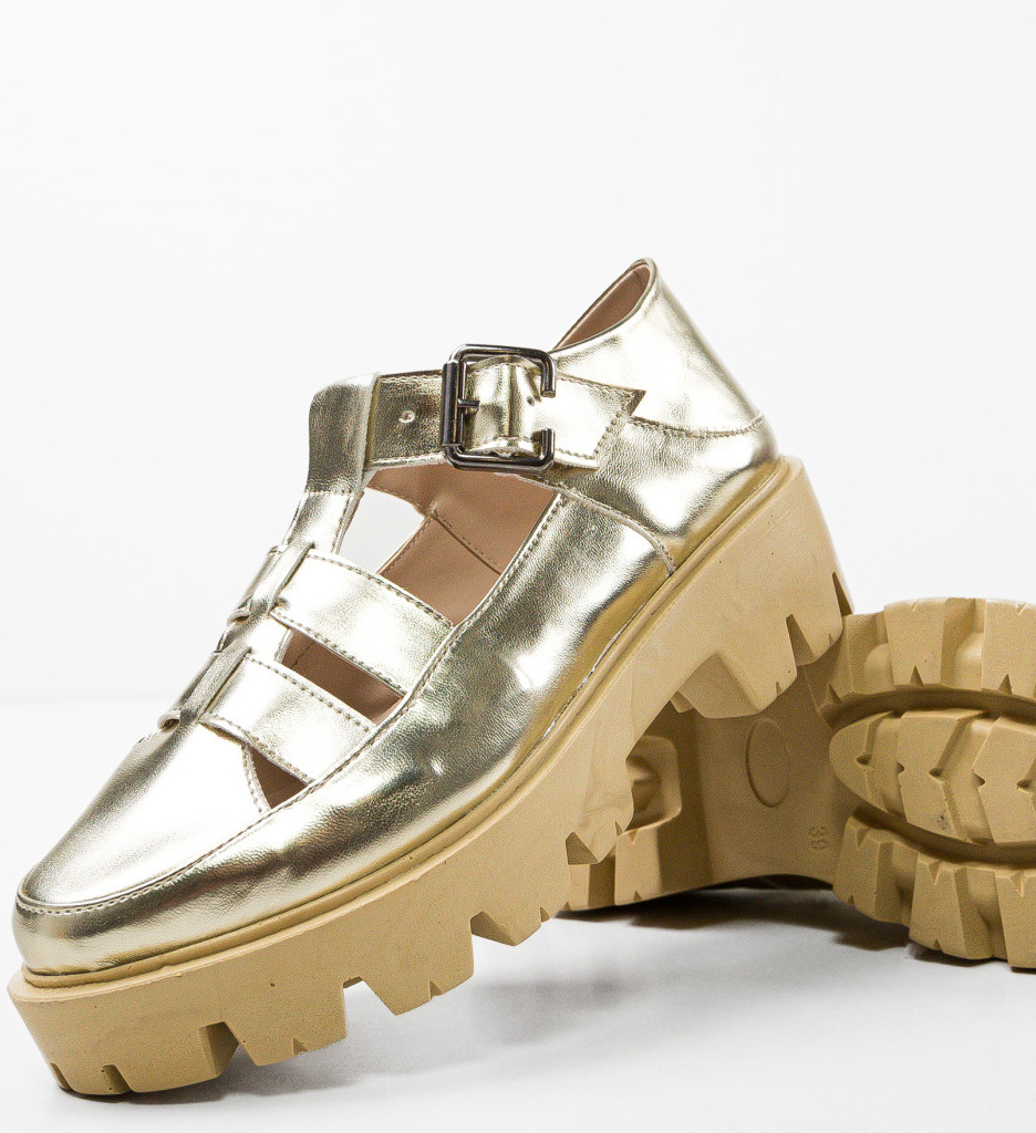 Pantofi Casual Aurii | Stil Unic Asigurat - imagine 6