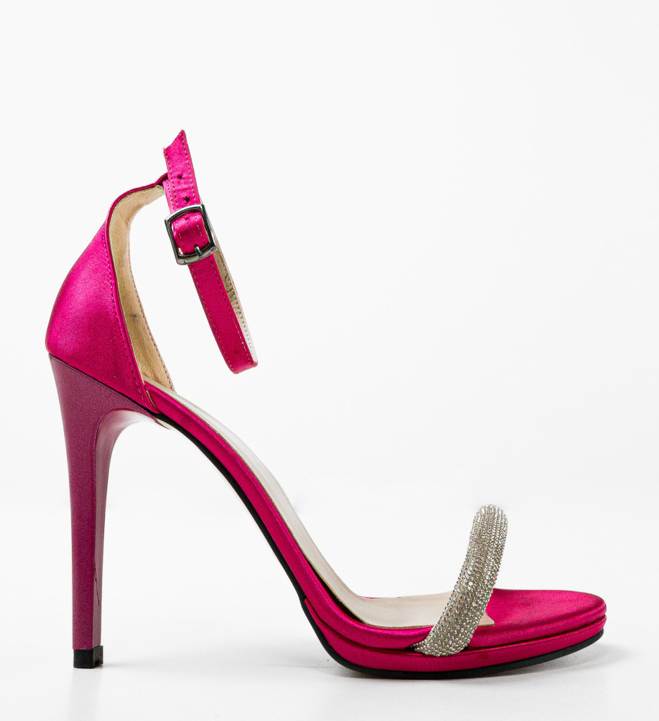Sandale Dama Retyna Fuchsia cu Toc Elegant - imagine 5