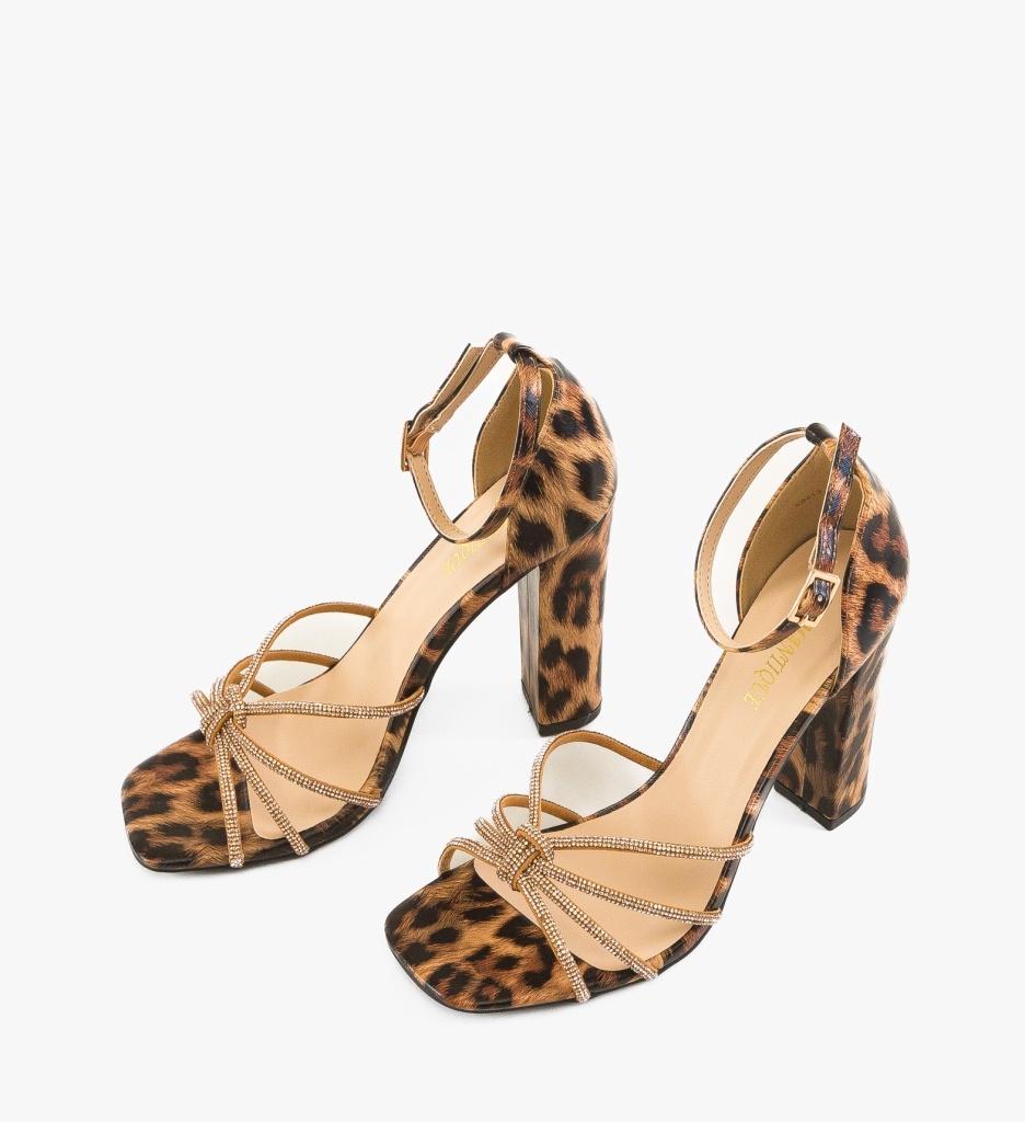 Sandale Toc Animal Print Roxane | Stil și Eleganță - imagine 5
