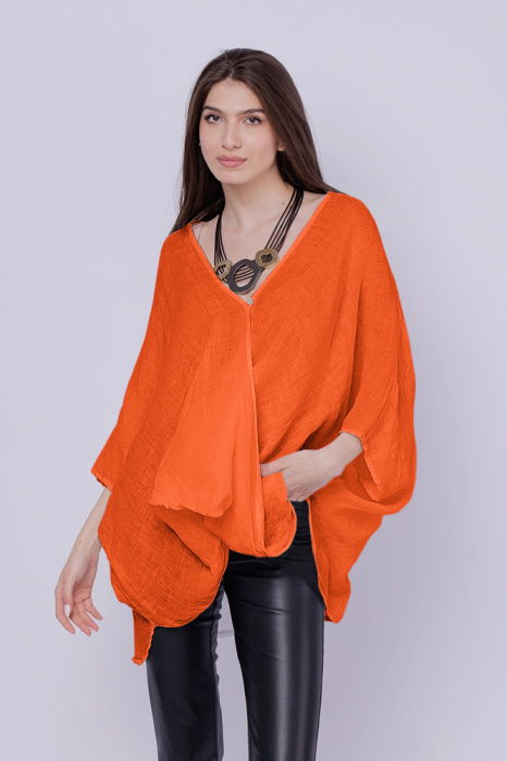 Bluza In Portocaliu Oversize - Shopika