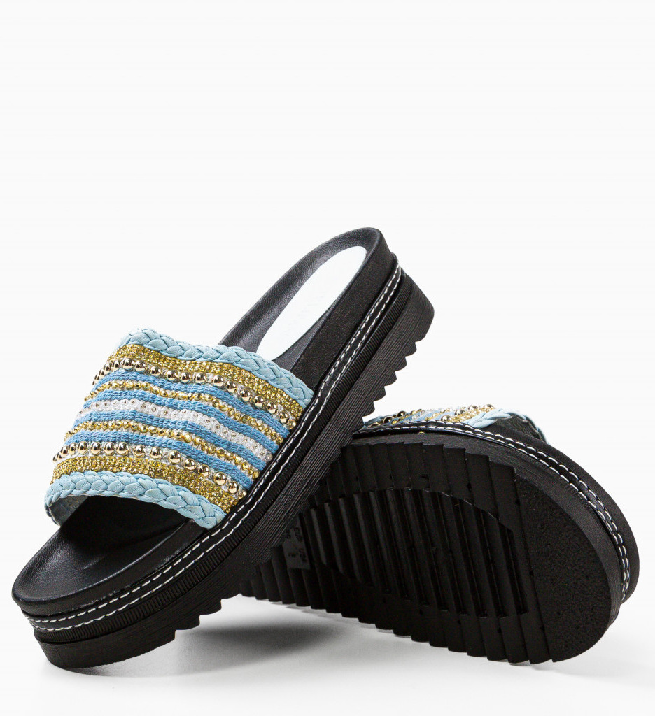 Papuci Dama Albastri Alojz | Confort si Eleganta - imagine 6