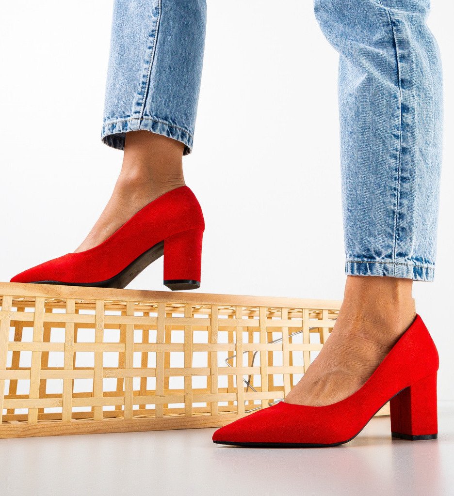 Pantofi Rosii cu Toc Simran | Stil și Eleganță - imagine 2