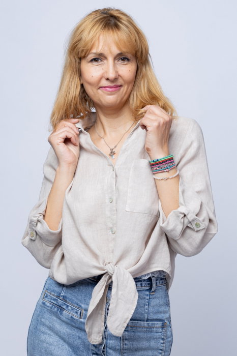 Cămașă din in Shopika | Bej cu nod în față
