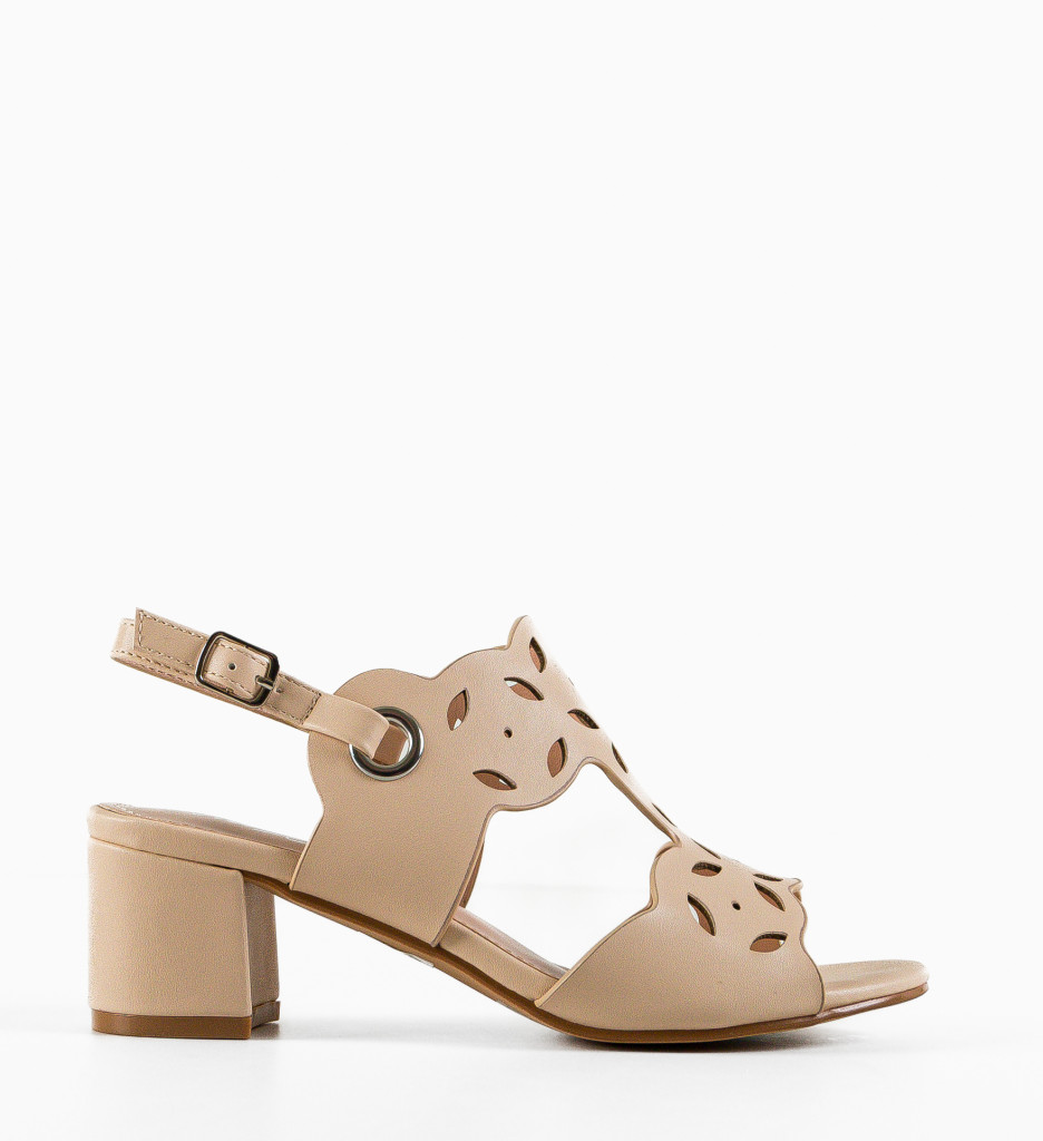 Sandale cu Toc Bej Tanith - Eleganță Feminină - imagine 4