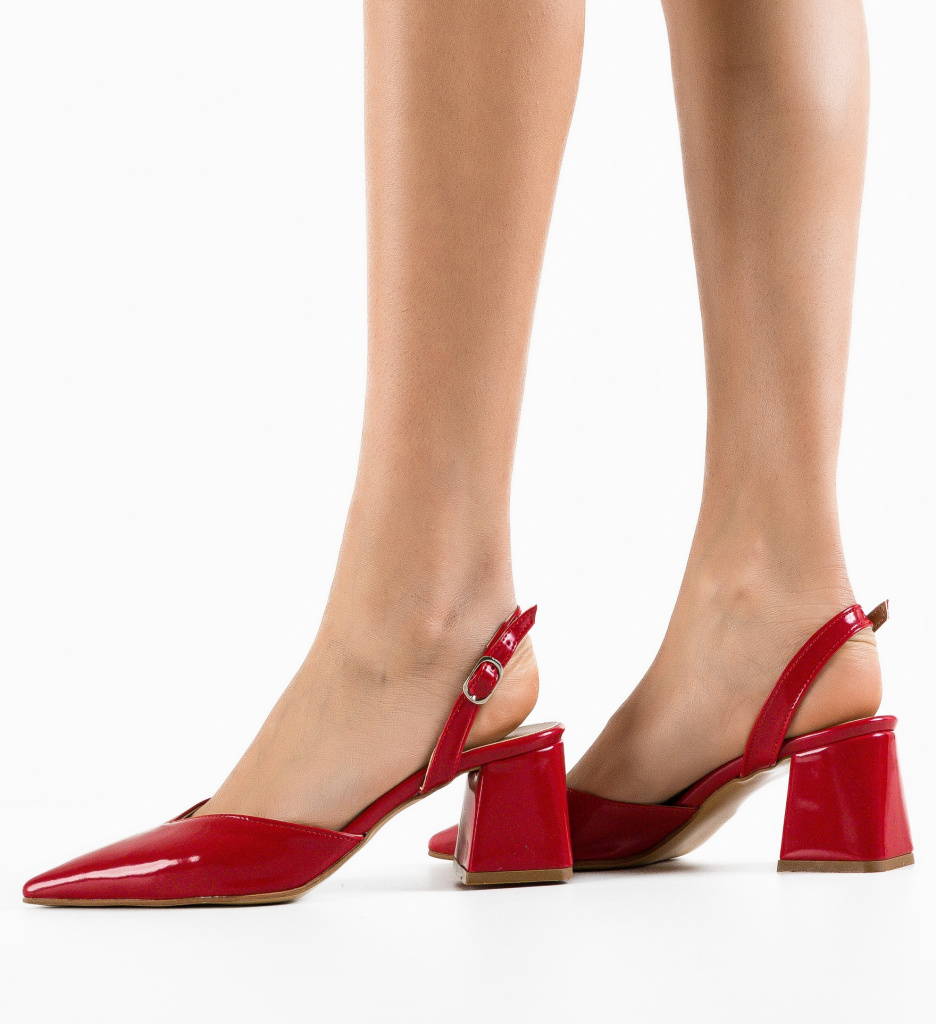 Pantofi Hagra Rosii cu Toc Eleganți - Stil și Confort - imagine 3