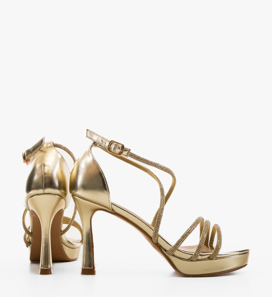 Sandale Dama Carl Aurii Elegante cu Toc - imagine 3