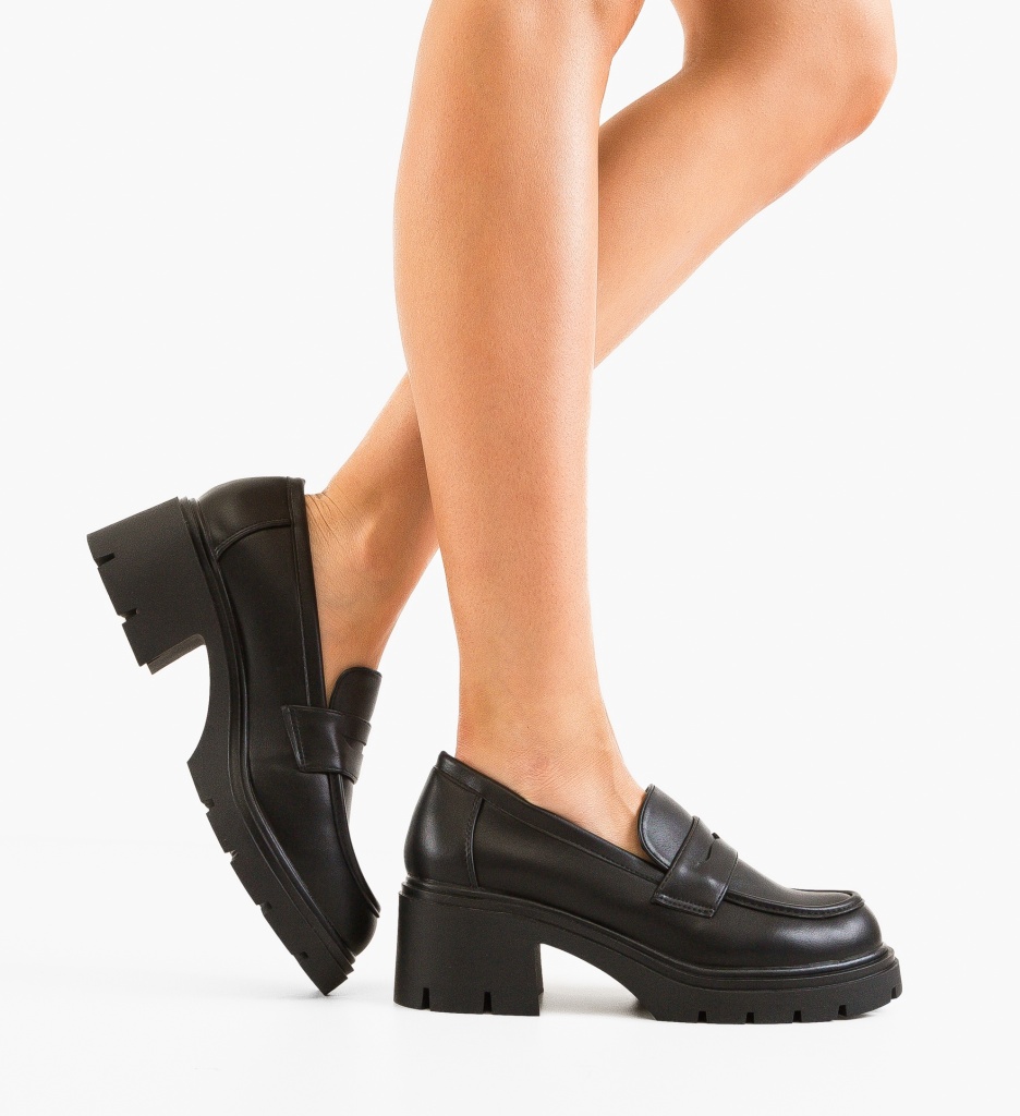 Pantofi Dama Russe Negri cu Toc Eleganți - imagine 2