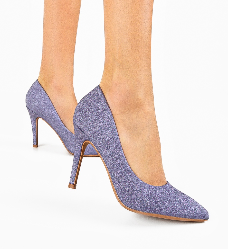 Pantofi Tenarus Mov cu Toc - Eleganță și Rafinament - imagine 3