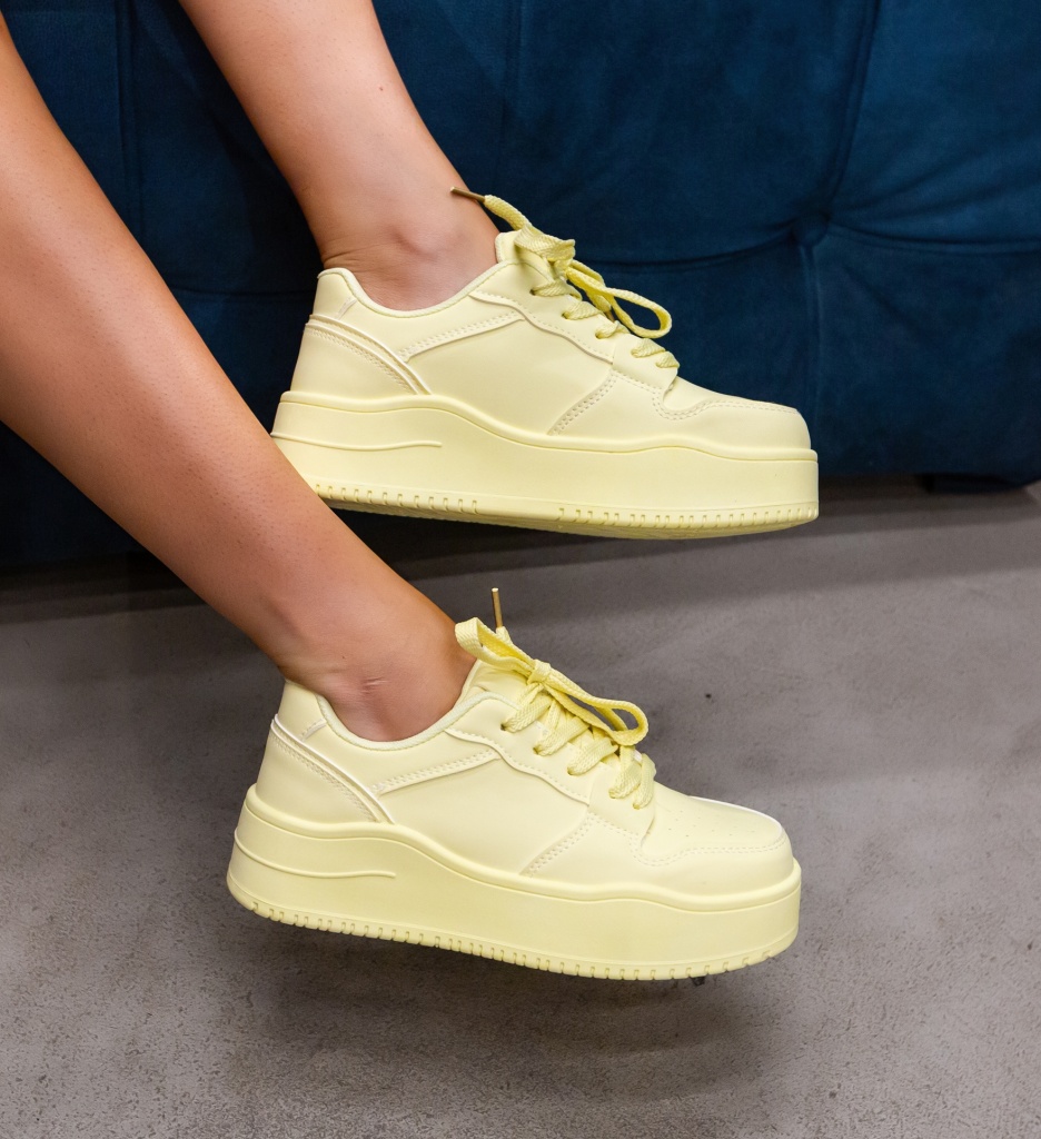 Sneakers Dama Kramy Galbeni | Design Vibrant - imagine 3