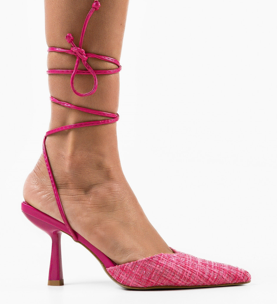 Pantofi Dama Steele Fuchsia cu Toc Elegant - imagine 5