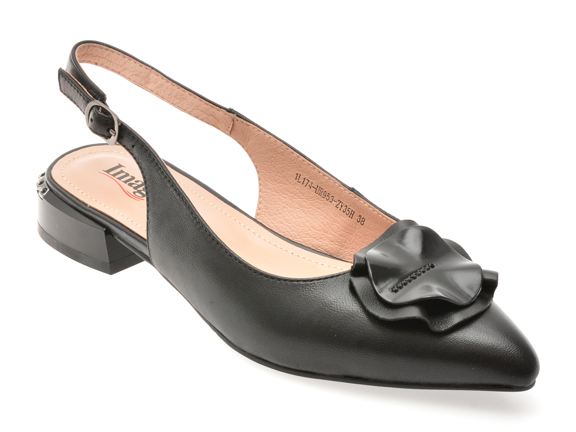 Pantofi IMAGE negri din piele - Eleganță maximă