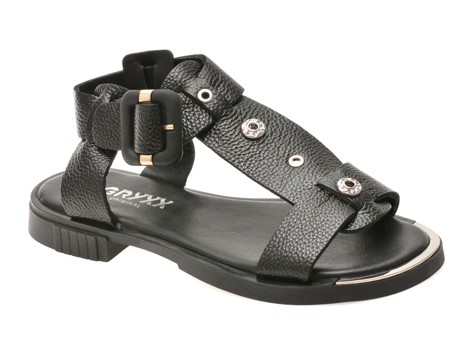 Sandale GRYXX Negre din Piele Naturală