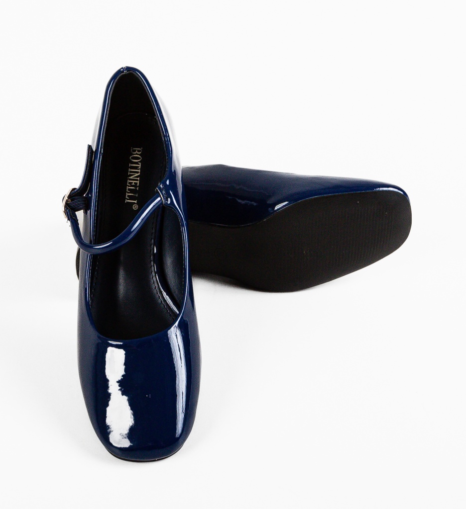 Pantofi Bebewa Albastri Eleganți cu Toc - imagine 7