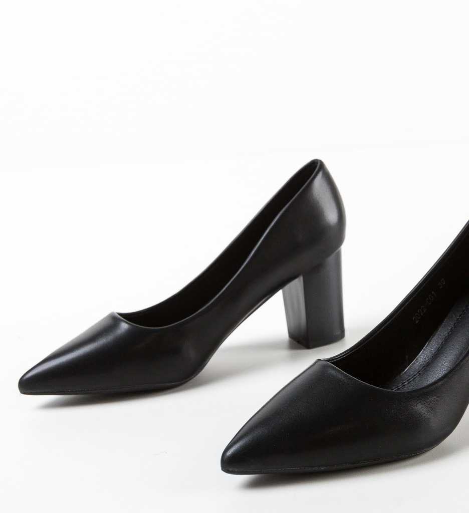 Pantofi Boyleb Negri cu Toc Eleganți - imagine 5