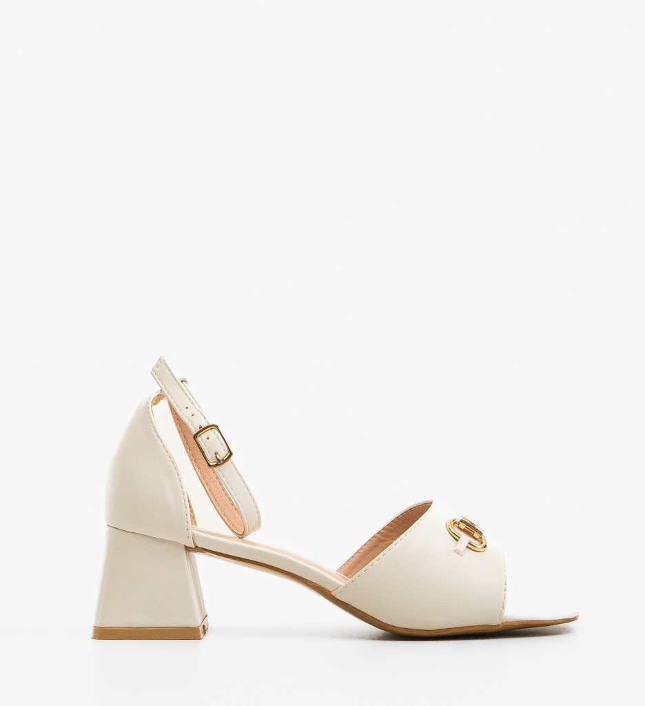 Sandale cu Toc Albe Elegante | Mann - imagine 2