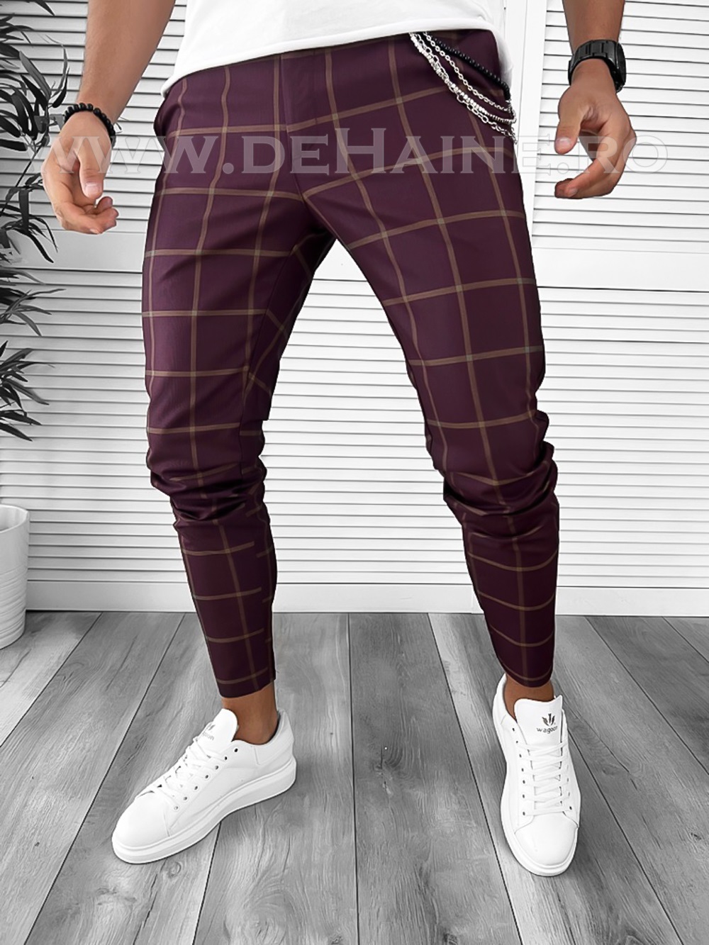 Pantaloni Casual Bărbați Grena Confort 100% Bumbac