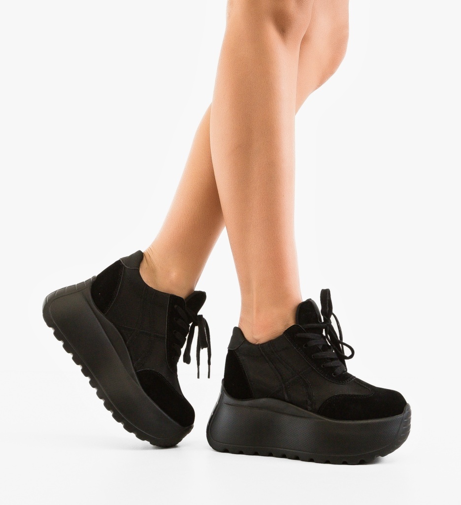 Sneakers Dama Torina Negri - Confort și Stil Sport - imagine 2