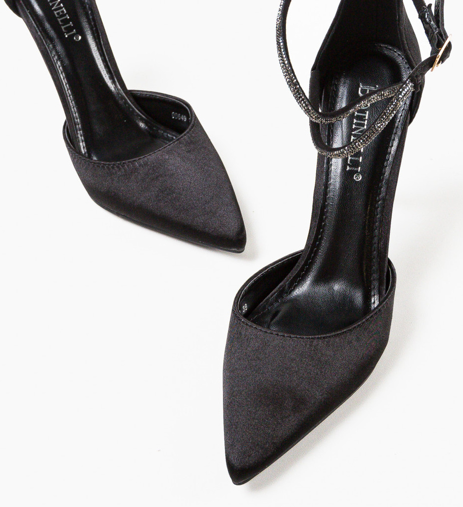 Pantofi cu toc Lakaz negri eleganți - imagine 6