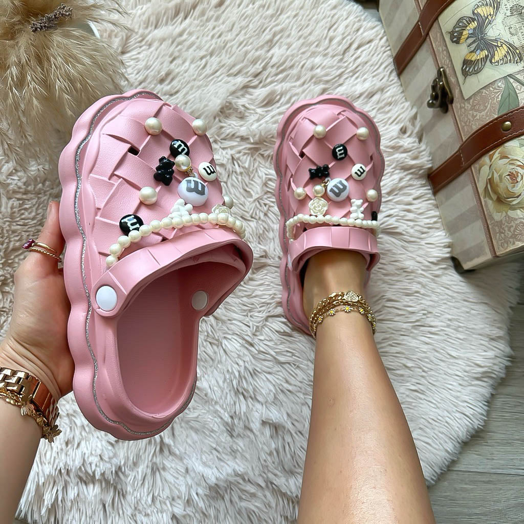 Saboti Papuci Dama Roz cu Talpa Confort EVA