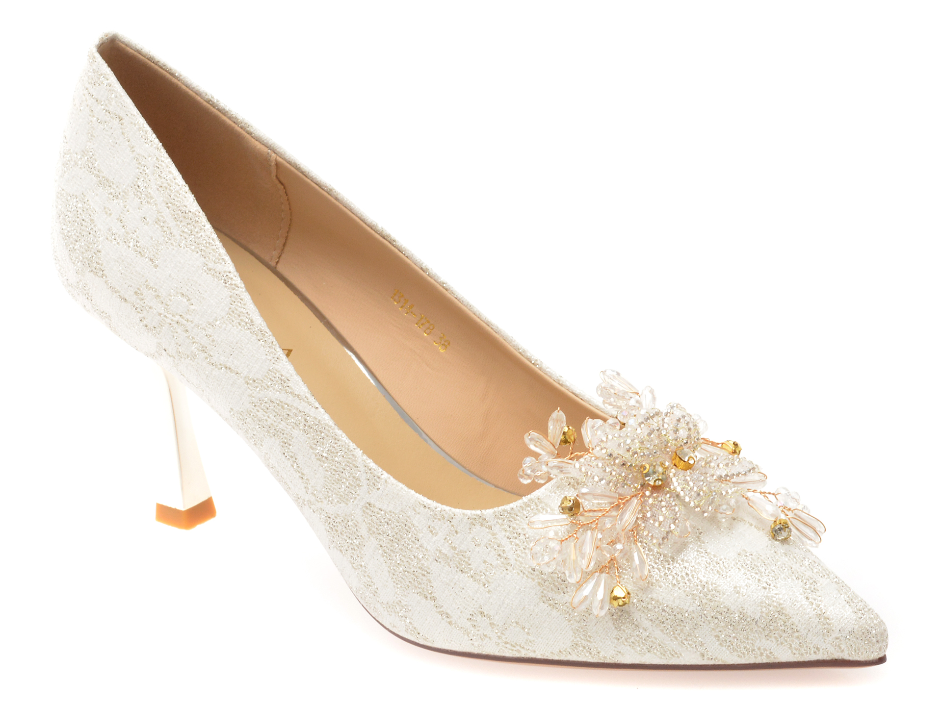 Pantofi Epica Argintii Eleganti Piele Ecologica