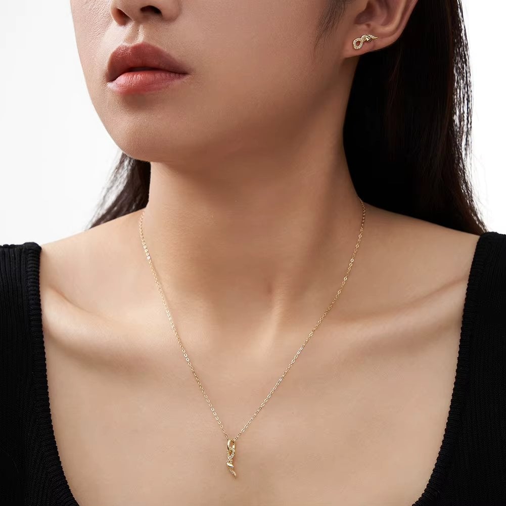 Lantisor Argint Sarpe Delis | Eleganta Moderna - imagine 2