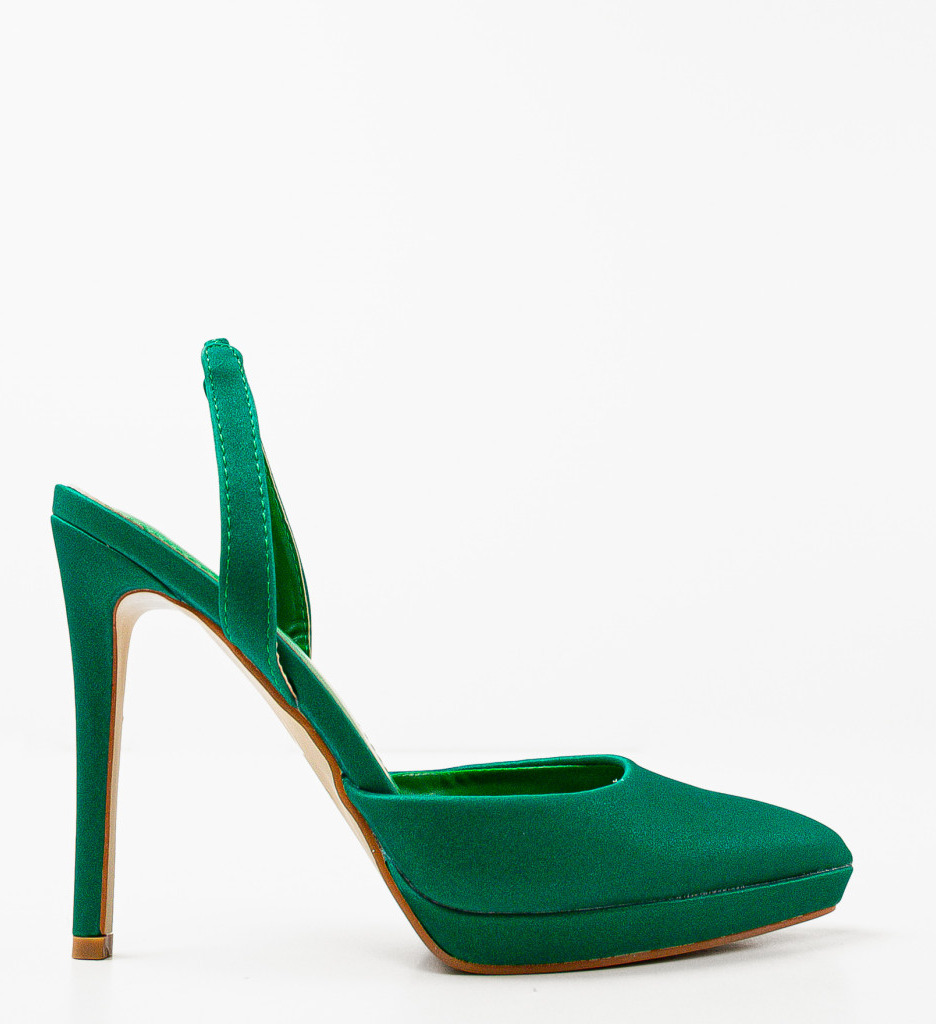 Pantofi Vergoossen Verzi cu Toc Eleganți - imagine 3