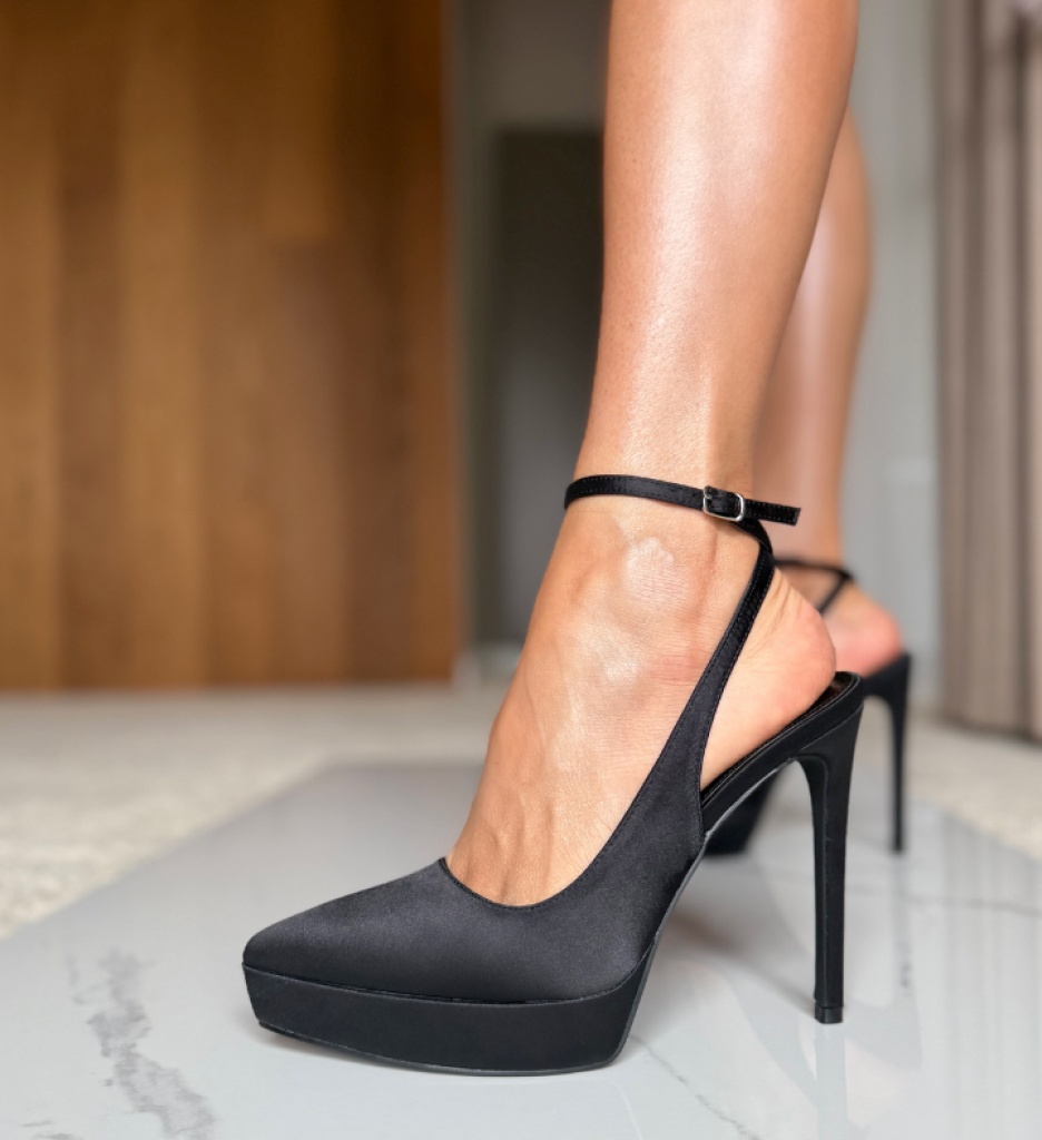 Pantofi dama Velyon Negri cu toc elegant - imagine 4
