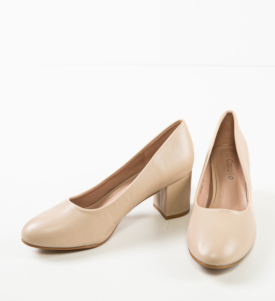 Pantofi cu Toc Izaak Bej | Eleganță Asigurată - imagine 7