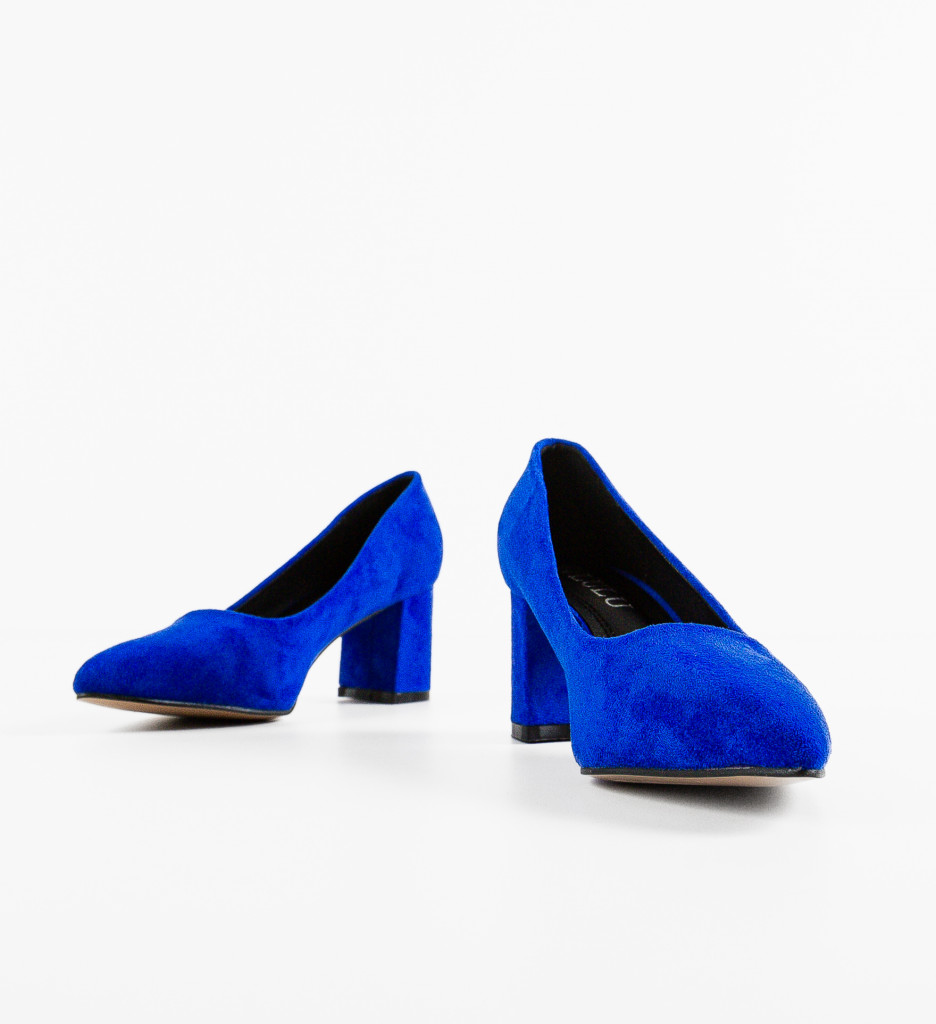 Pantofi Brook Albastri Eleganți cu Toc - imagine 6