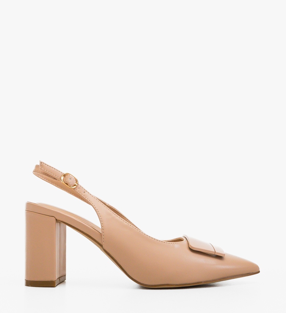Pantofi Dama Olyva Nude cu Toc Eleganți - imagine 6