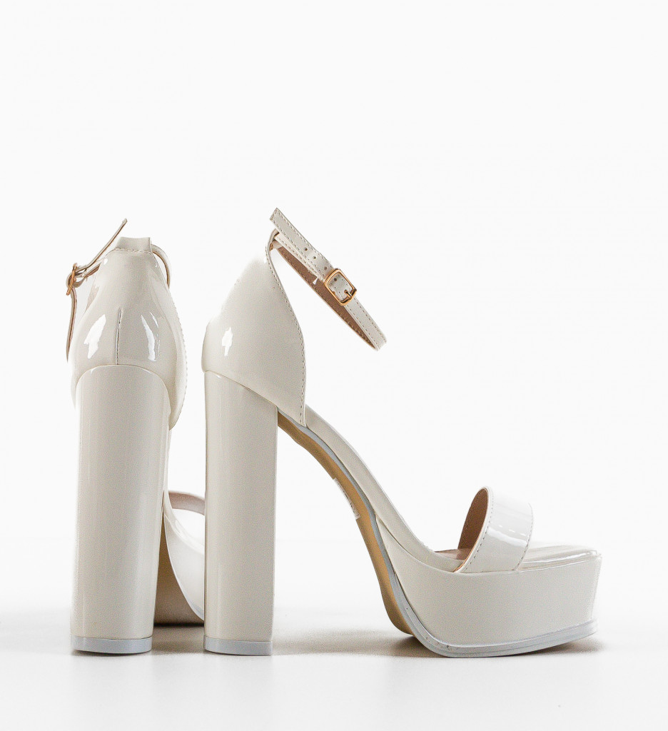 Sandale Toc Buhy Albe - Eleganță Feminină - imagine 6