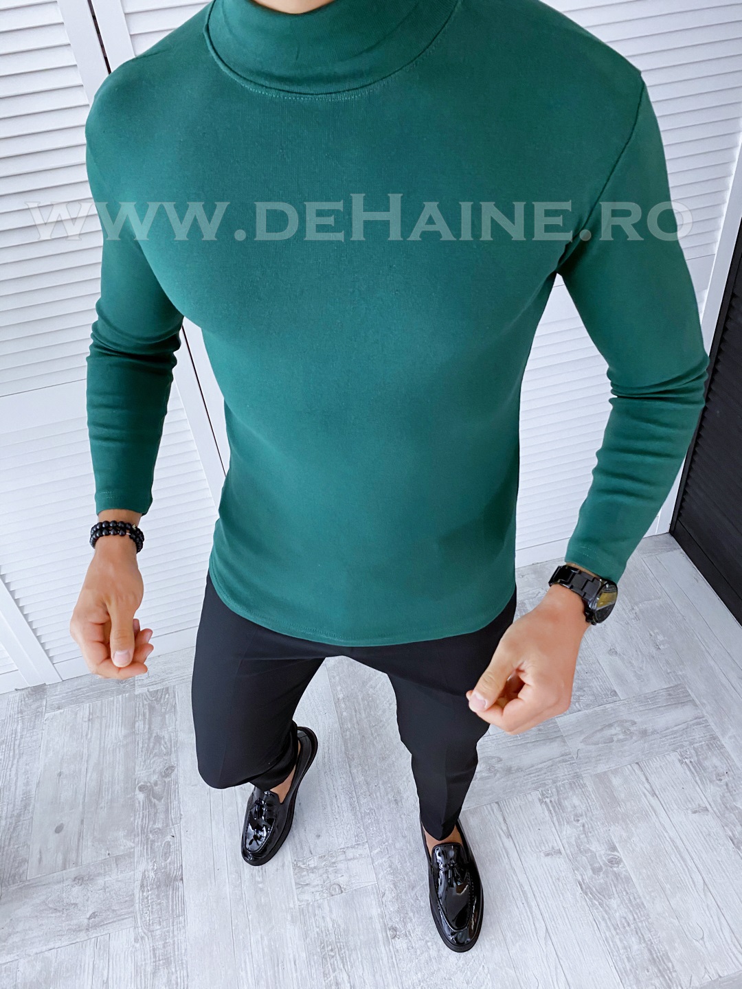 Helancă Bărbați Slim Fit Verde | Stil Modern