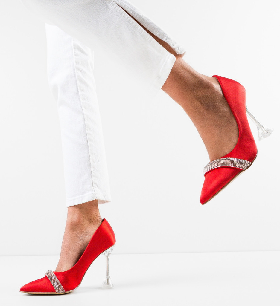 Pantofi Dama Rosii cu Toc | Eleganță și Stil - imagine 2