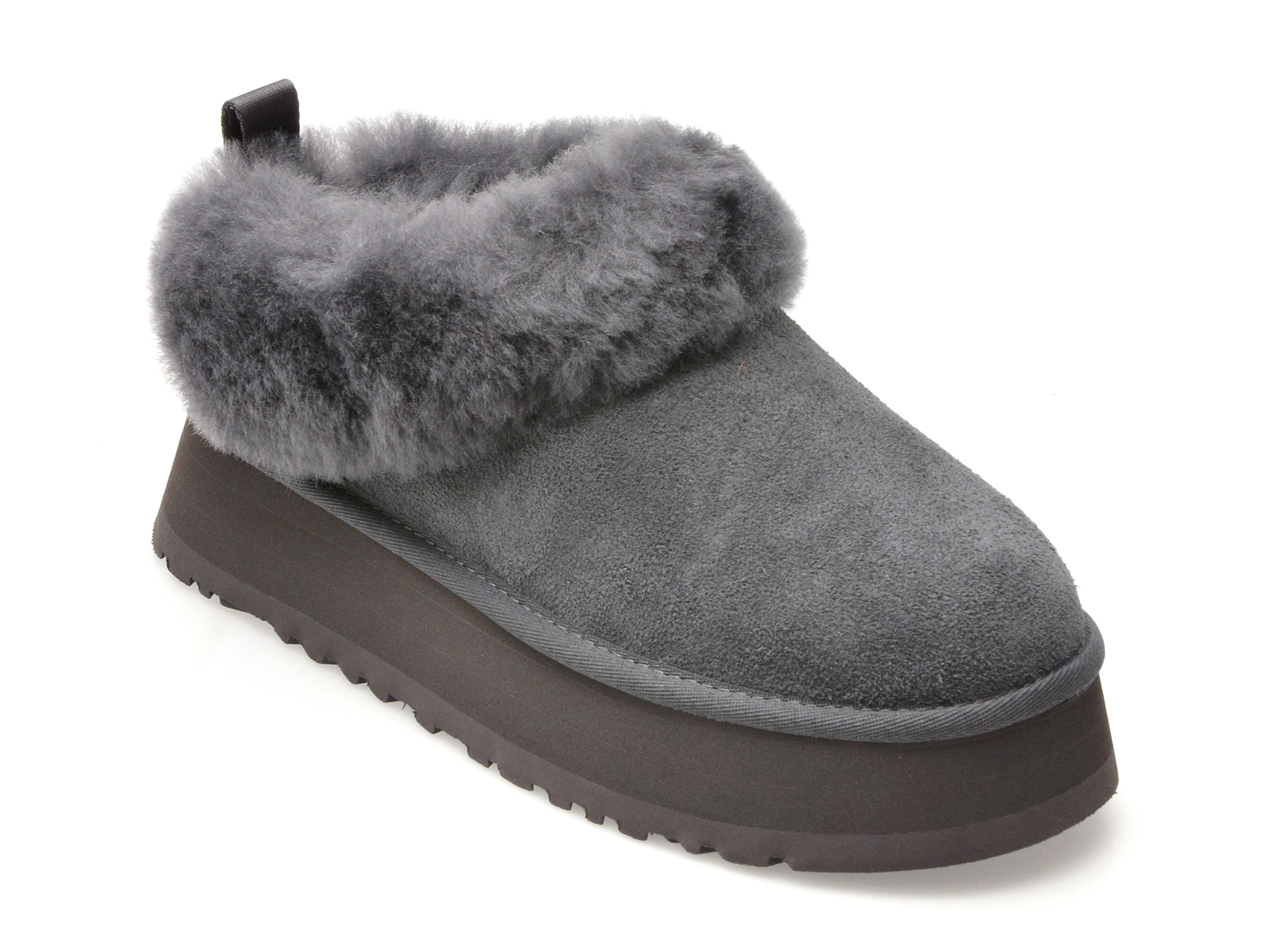 Papuci UGG TAZZELLE Gri Piele Intoarsa