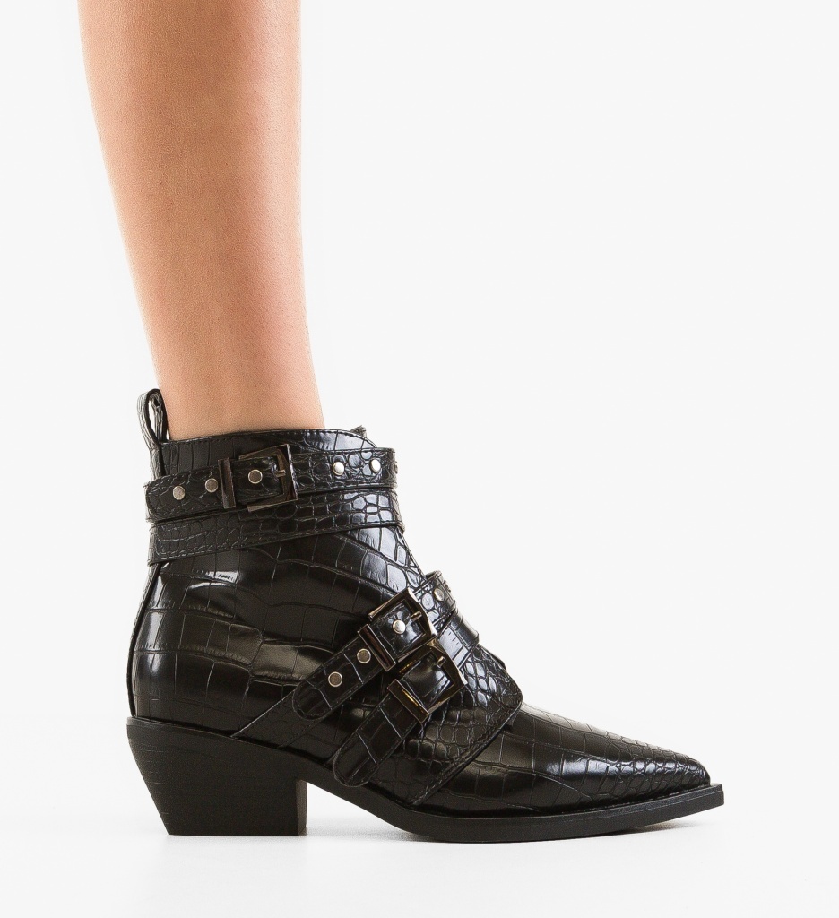 Botine Uzoma Negre - Eleganță și Confort - imagine 6