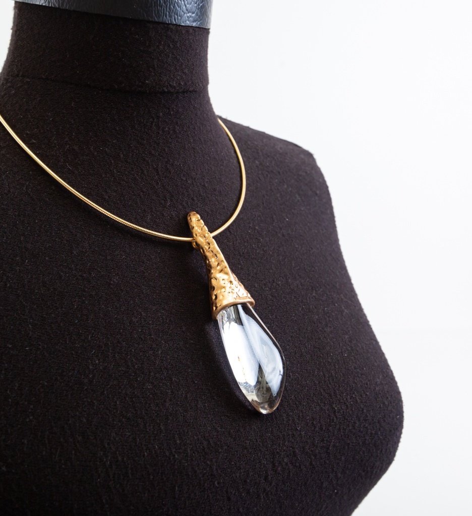 Colier Kristal Auriu Elegant | Accesorii Lucioase - imagine 5