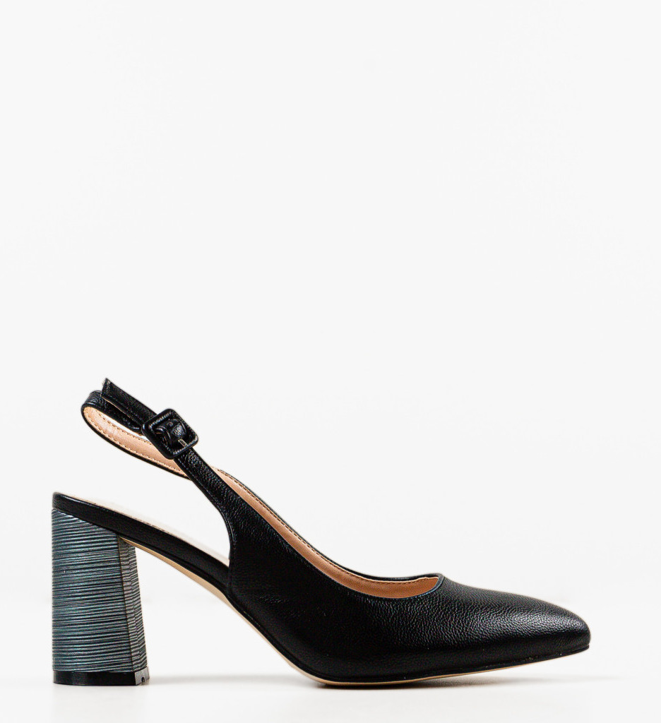 Pantofi cu Toc Soka Negri - Eleganță și Confort - imagine 5