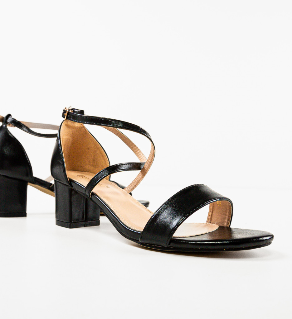 Sandale cu Toc Sefyma Negre | Elegante - imagine 6