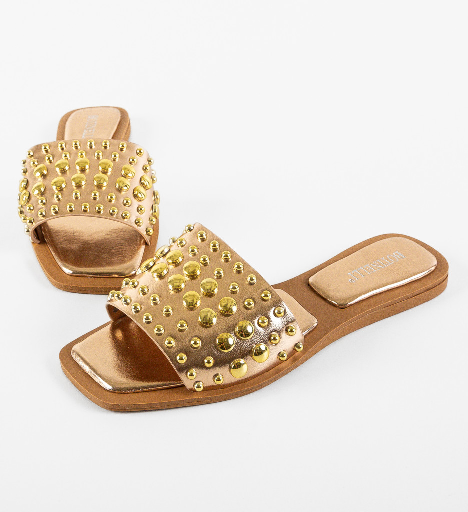 Papuci Dama Pointy Aurii | Design Elegant - imagine 5