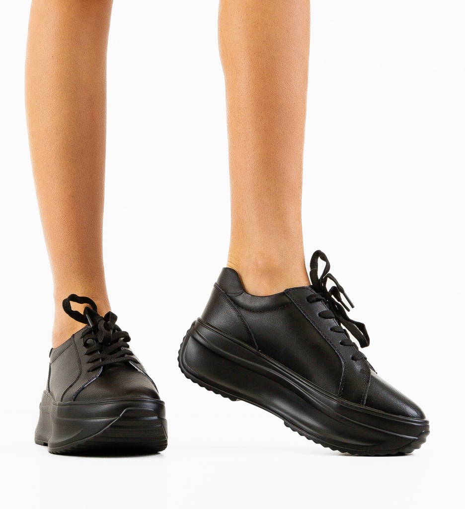 Pantofi Casual Yrna Negri - Confort și Stil Urban - imagine 3