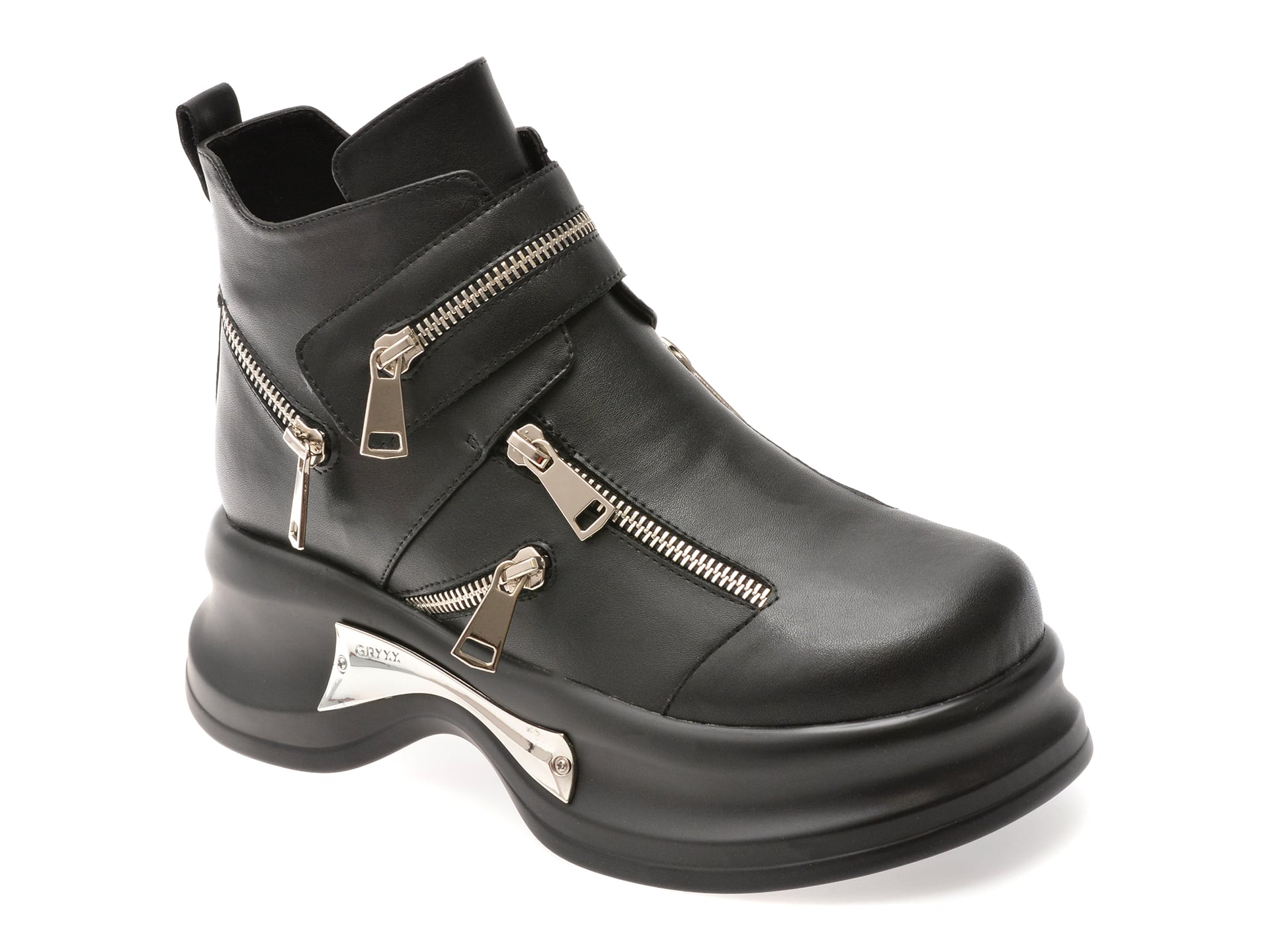 Ghete GRYXX EB997 Negre | Piele Naturală