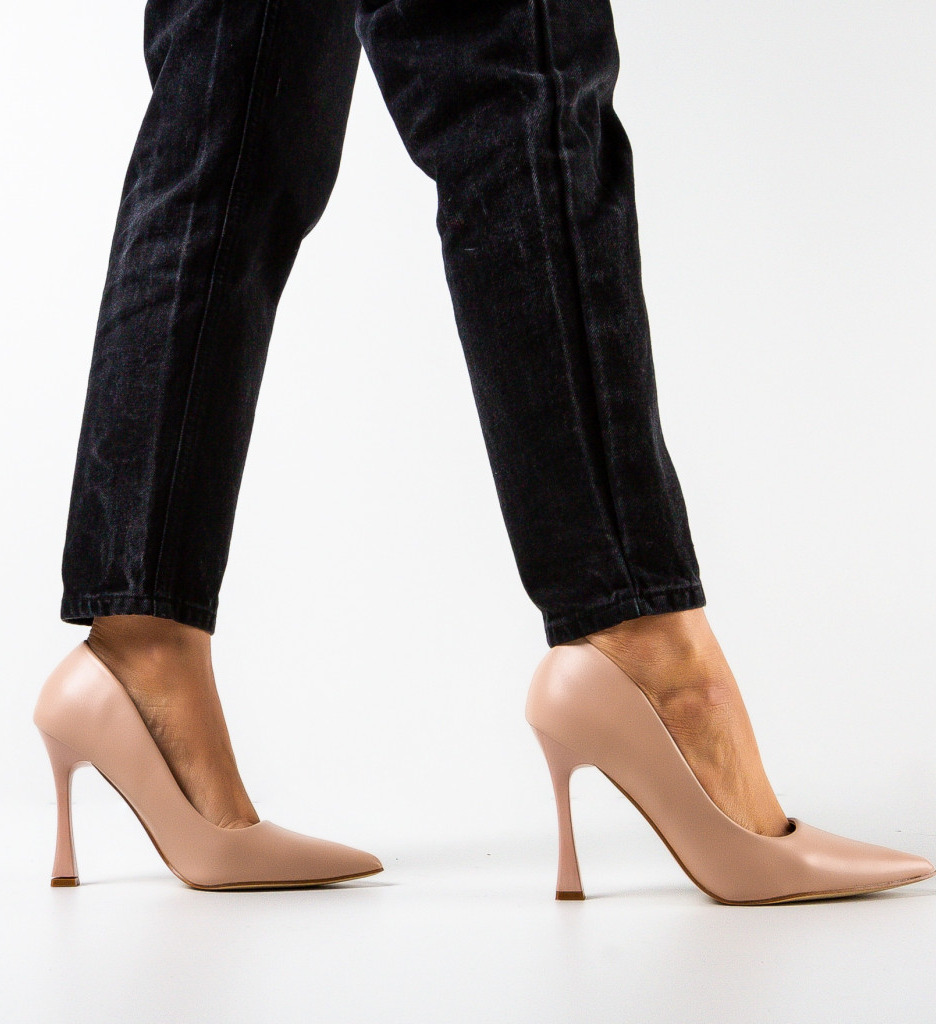 Pantofi cu Toc Pakun Bej | Eleganță Modernă - imagine 2