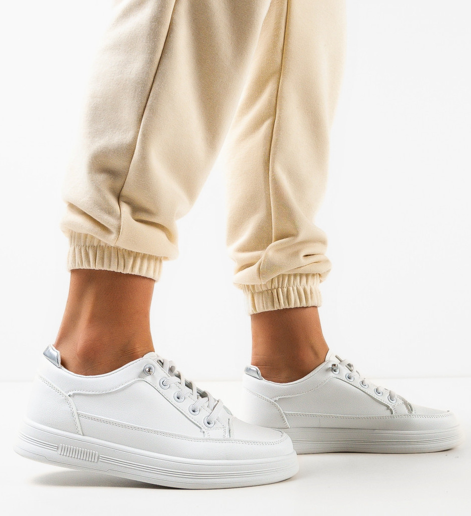 Sneakers Dama Crane Argintii | Stil Urban - imagine 2